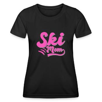 Ski Mama - Frauen Funktions-T-Shirt - Schwarz - Vorne - AI Model Female 172 light (172cm)
