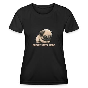 Mode d’économie d’énergie du carlin dormant - T-shirt sport Femme - noir - Devant - AI Model Female 172 light (172cm)