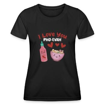 I Love You Pho-Evah Pho Suppenliebhaber - Frauen Funktions-T-Shirt - Schwarz - Vorne - AI Model Female 172 light (172cm)