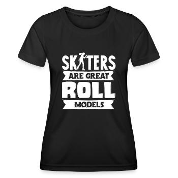 Skaten, Rollschuhlaufen - Frauen Funktions-T-Shirt - Schwarz - Vorne - AI Model Female 172 light (172cm)