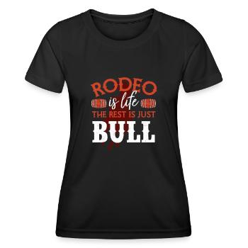Rodéo, Équitation western, Amoureux des chevaux - T-shirt sport Femme - noir - Devant - AI Model Female 172 light (172cm)
