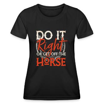 Rodéo, Équitation western, Amoureux des chevaux - T-shirt sport Femme - noir - Devant - AI Model Female 172 light (172cm)