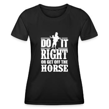Rodéo, Équitation western, Amoureux des chevaux - T-shirt sport Femme - noir - Devant - AI Model Female 172 light (172cm)