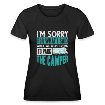 Wohnmobil, Wohnmobil, Wohnmobilcamping - Frauen Funktions-T-Shirt - Schwarz - Vorne - AI Model Female 172 light (172cm)