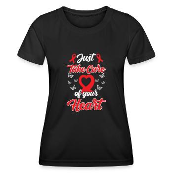 Maladie cardiaque - T-shirt sport Femme - noir - Devant - AI Model Female 172 light (172cm)