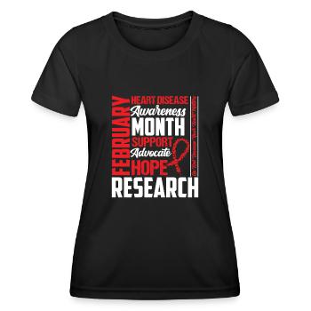 Maladie cardiaque - T-shirt sport Femme - noir - Devant - AI Model Female 172 light (172cm)