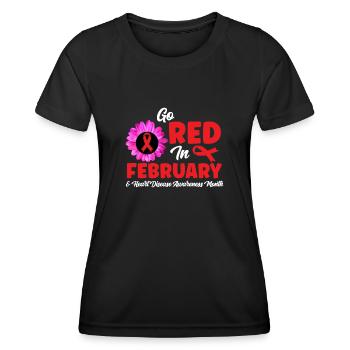 Maladie cardiaque - T-shirt sport Femme - noir - Devant - AI Model Female 172 light (172cm)