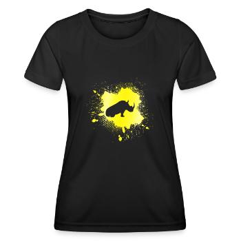 Nashorn - Frauen Funktions-T-Shirt - Schwarz - Vorne - AI Model Female 172 light (172cm)