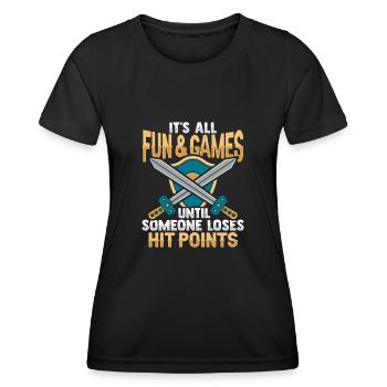 Joueurs de rôle RPG GN - T-shirt sport Femme - noir - Devant - AI Model Female 172 light (172cm)