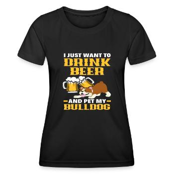 Bière Bulldog - T-shirt sport Femme - noir - Devant - AI Model Female 172 light (172cm)