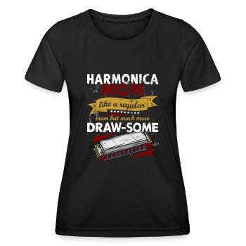Lustiges Vintage Mundharmonika-Instrument - Frauen Funktions-T-Shirt - Schwarz - Vorne - AI Model Female 172 light (172cm)
