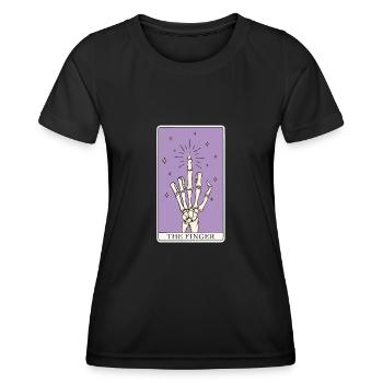 Sarcasme Tarot Card Finger pour un lecteur de tarot - T-shirt sport Femme - noir - Devant - AI Model Female 172 light (172cm)