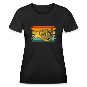Waldhorn Waldhornspieler Waldhornist - Frauen Funktions-T-Shirt - Schwarz - Vorne - AI Model Female 172 light (172cm)