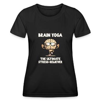Yoga cérébral Le soulagement ultime du stress - T-shirt sport Femme - noir - Devant - AI Model Female 172 light (172cm)