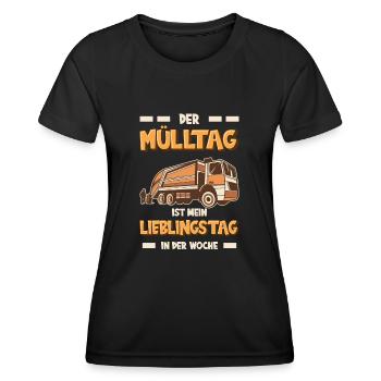 Der Mülltag ist mein Lieblingstag - Frauen Funktions-T-Shirt - Schwarz - Vorne - AI Model Female 172 light (172cm)