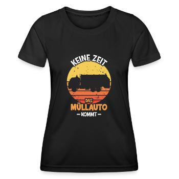 Keine Zeit das Müllauto kommt - Frauen Funktions-T-Shirt - Schwarz - Vorne - AI Model Female 172 light (172cm)
