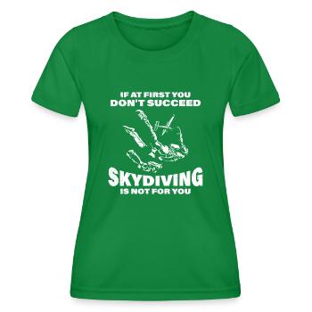 Fallschirmspringen, Fallschirmspringer - Frauen Funktions-T-Shirt - Kelly Green - Vorne - AI Model Female 172 dark (172cm)