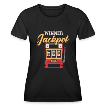 Spielautomat, Glücksspiel, Spielautomat - Frauen Funktions-T-Shirt - Schwarz - Vorne - AI Model Female 172 light (172cm)