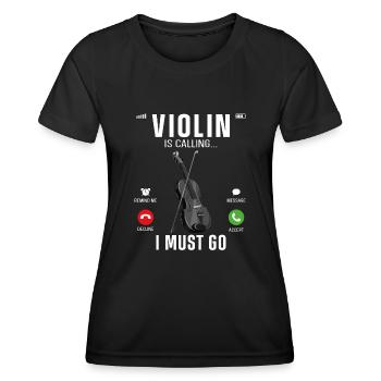 Violin Violinist Phone Display - Frauen Funktions-T-Shirt - Schwarz - Vorne - AI Model Female 172 light (172cm)