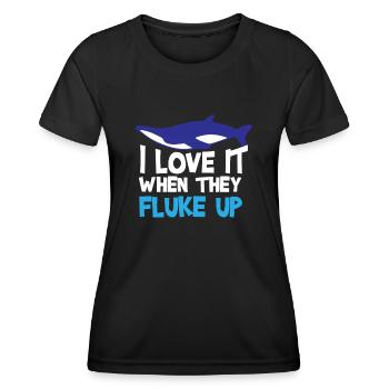 Observation des baleines, biologie marine, sciences de la mer - T-shirt sport Femme - noir - Devant - AI Model Female 172 light (172cm)