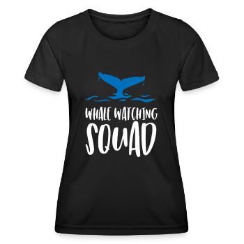 Walbeobachtung, Meeresbiologie, Meereswissenschaft - Frauen Funktions-T-Shirt - Schwarz - Vorne - AI Model Female 172 light (172cm)
