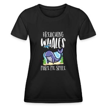 Walbeobachtung, Meeresbiologie, Meereswissenschaft - Frauen Funktions-T-Shirt - Schwarz - Vorne - AI Model Female 172 light (172cm)