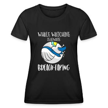 Observation des baleines, biologie marine, sciences de la mer - T-shirt sport Femme - noir - Devant - AI Model Female 172 light (172cm)