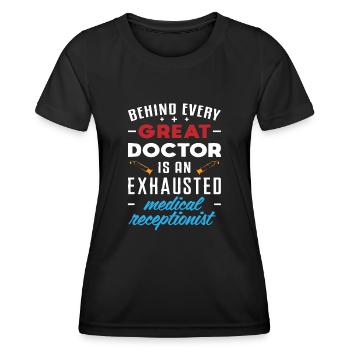 Réceptionniste médicale - T-shirt sport Femme - noir - Devant - AI Model Female 172 light (172cm)