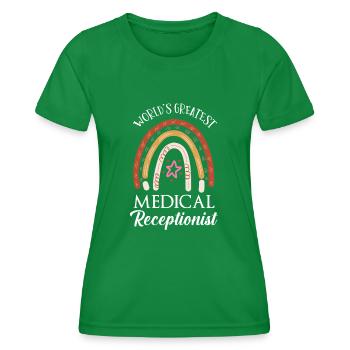 Medical receptionist - Women's Functional T-Shirt - kelly green - Front - AI Model Female 172 dark (172cm)