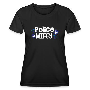 Costume d’uniforme de policier - T-shirt sport Femme - noir - Devant - AI Model Female 172 light (172cm)