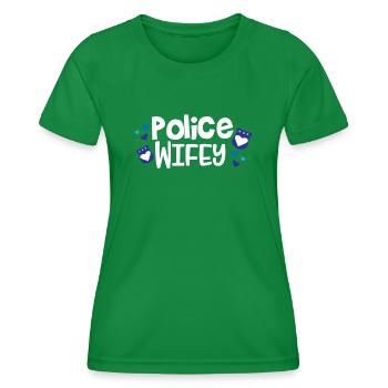 Costume d’uniforme de policier - T-shirt sport Femme - vert - Devant - AI Model Female 172 dark (172cm)