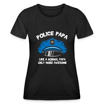 Costume d’uniforme de policier - T-shirt sport Femme - noir - Devant - AI Model Female 172 light (172cm)