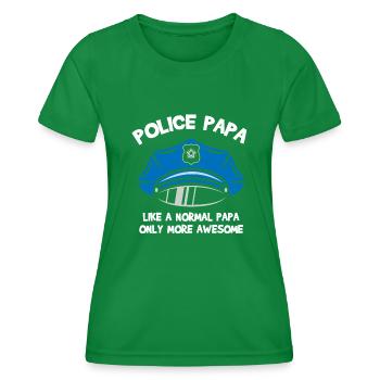 Costume d’uniforme de policier - T-shirt sport Femme - vert - Devant - AI Model Female 172 dark (172cm)