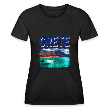 Kreta Urlaub Geschenk - Frauen Funktions-T-Shirt - Schwarz - Vorne - AI Model Female 172 light (172cm)