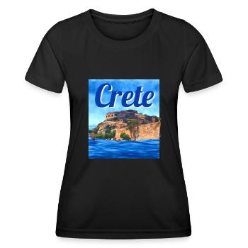 Kreta Insel Sommerurlaub Geschenkidee - Frauen Funktions-T-Shirt - Schwarz - Vorne - AI Model Female 172 light (172cm)