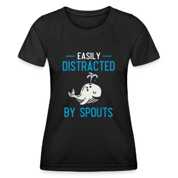 Whales, whales, whale watching, whale watching - Women's Functional T-Shirt - black - Front - AI Model Female 172 light (172cm)