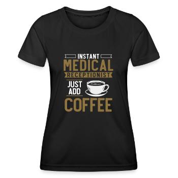 Assistante médicale, réceptionniste - T-shirt sport Femme - noir - Devant - AI Model Female 172 light (172cm)