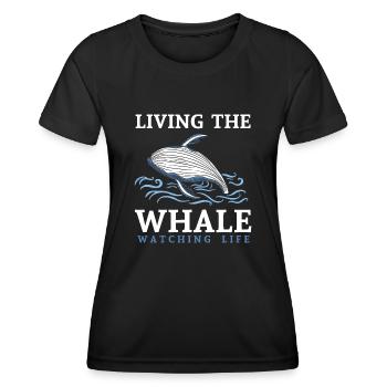 Whales, whales, whale watching, whale watching - Women's Functional T-Shirt - black - Front - AI Model Female 172 light (172cm)
