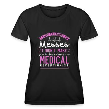 Assistante médicale, réceptionniste - T-shirt sport Femme - noir - Devant - AI Model Female 172 light (172cm)