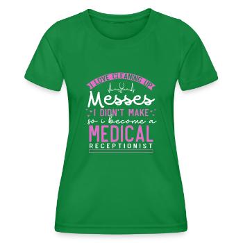 Assistante médicale, réceptionniste - T-shirt sport Femme - vert - Devant - AI Model Female 172 dark (172cm)