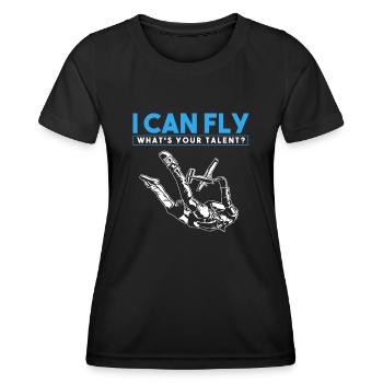 Fallschirmspringen, Fallschirmspringer - Frauen Funktions-T-Shirt - Schwarz - Vorne - AI Model Female 172 light (172cm)