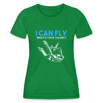 Fallschirmspringen, Fallschirmspringer - Frauen Funktions-T-Shirt - Kelly Green - Vorne - AI Model Female 172 dark (172cm)