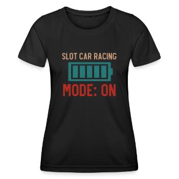 Slotcar-Rennen - Frauen Funktions-T-Shirt - Schwarz - Vorne - AI Model Female 172 light (172cm)