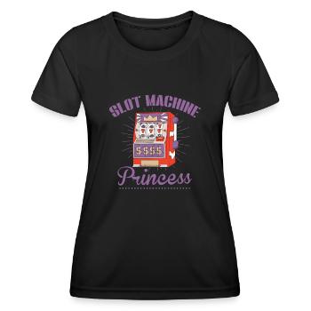 Spielautomat, Spieler, Glücksspiel - Frauen Funktions-T-Shirt - Schwarz - Vorne - AI Model Female 172 light (172cm)