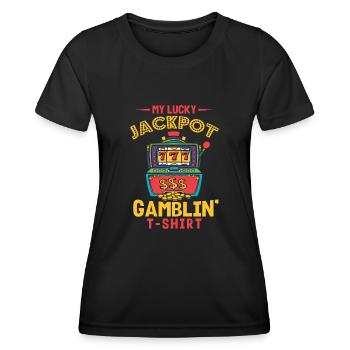 Slot machine, Player, Gambling - Women's Functional T-Shirt - black - Front - AI Model Female 172 light (172cm)