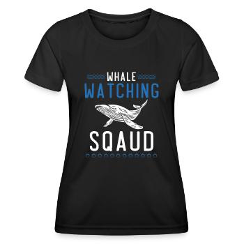 Whales, whales, whale watching, whale watching - Women's Functional T-Shirt - black - Front - AI Model Female 172 light (172cm)