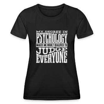 Psychologue, psychiatre, psychanalyste - T-shirt sport Femme - noir - Devant - AI Model Female 172 light (172cm)