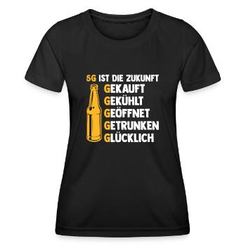 5G ist die Zukunft Bier - Frauen Funktions-T-Shirt - Schwarz - Vorne - AI Model Female 172 light (172cm)