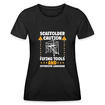 Gerüstbauer lustiges motif baustellengerüst - Frauen Funktions-T-Shirt - Schwarz - Vorne - AI Model Female 172 light (172cm)
