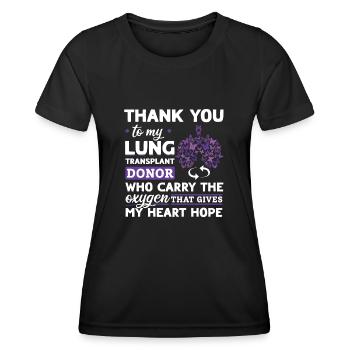 Lung Trasplantation Lung Donor Organ Gift - Women's Functional T-Shirt - black - Front - AI Model Female 172 light (172cm)